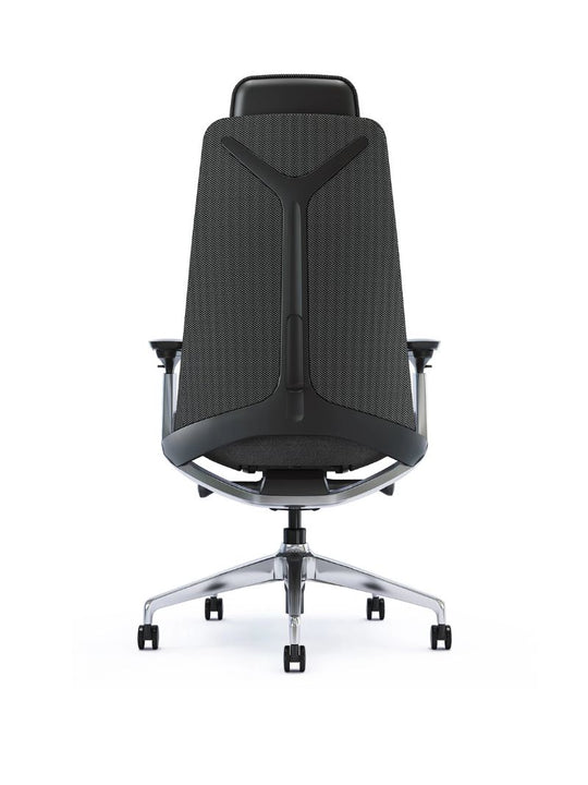 AW_CHAISE ERGONOMIQUE DE DIRECTION NOBLIA_NOIR_AVEC APPUI-TETE_VUE 3/4 ARRIERE