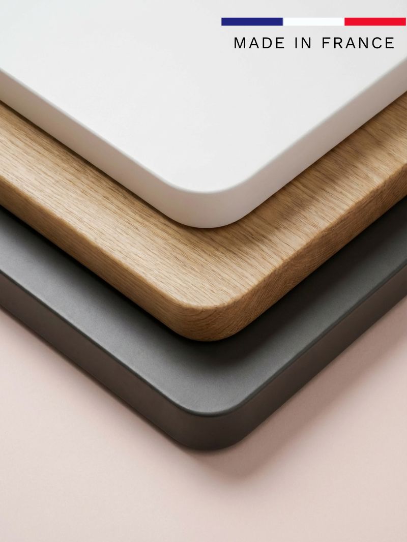 Plateau de Bureau en Bois Recyclé, 70 cm, Angles arrondis | Auva