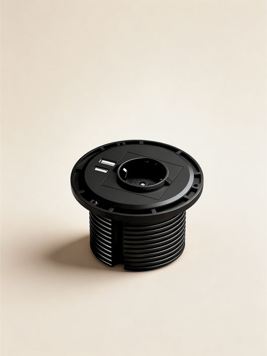 Prise Électrique Encastrable + USB-A + USB-C | Ø80mm