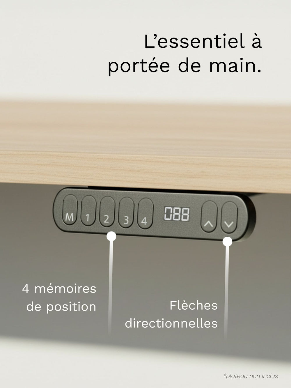 Start 1 | Pieds de Bureau Électrique Réglable en Hauteur - 1 moteur