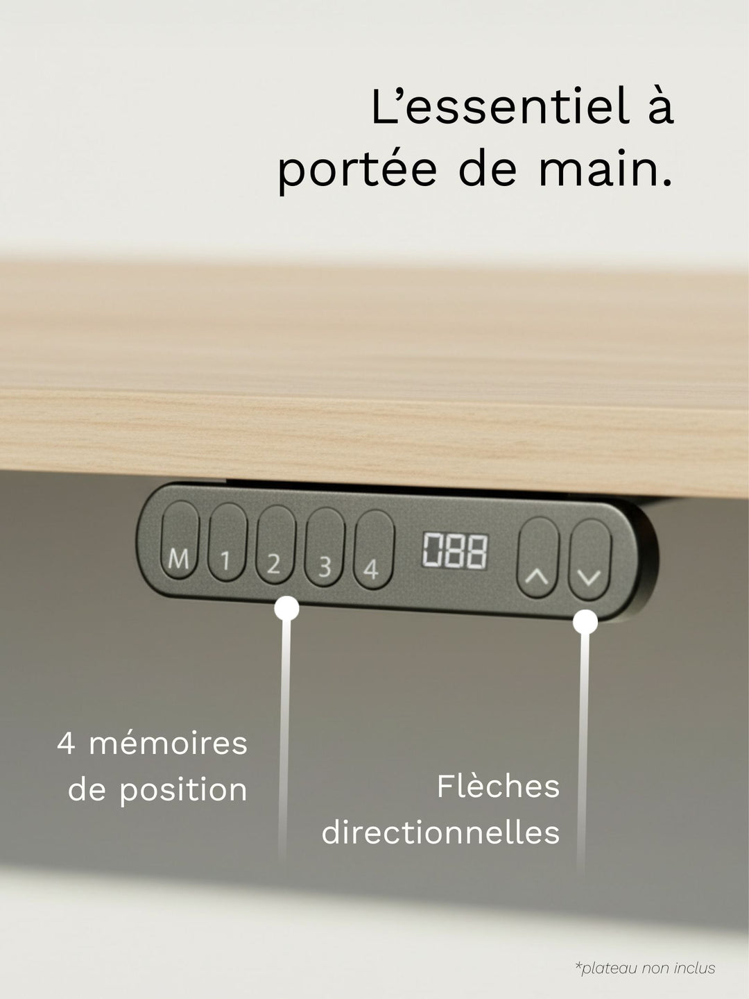 Start 1 | Pieds de Bureau Électrique Réglable en Hauteur - 1 moteur