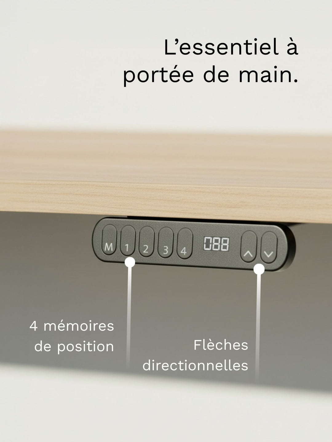 Start 1 - Plateau Small | Bureau Assis Debout Électrique 110x60 ou 120x60