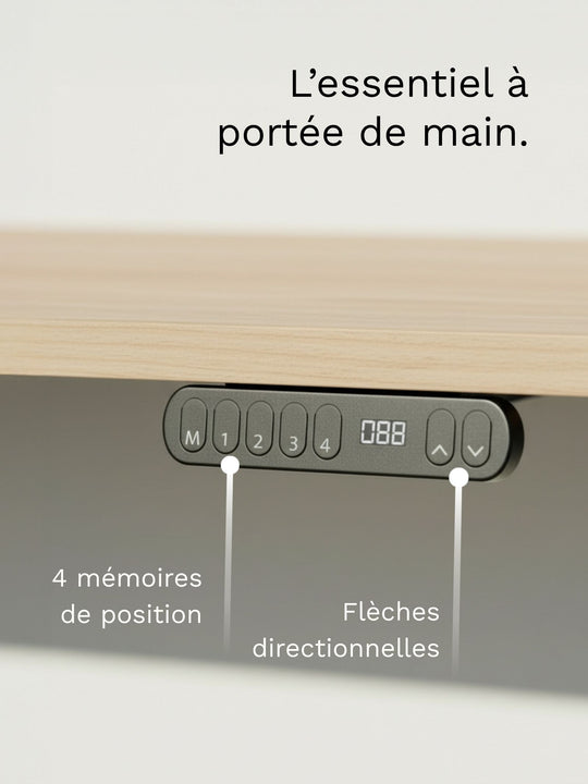 Start 1 - Plateau Small | Bureau Assis Debout Électrique 110x60 ou 120x60
