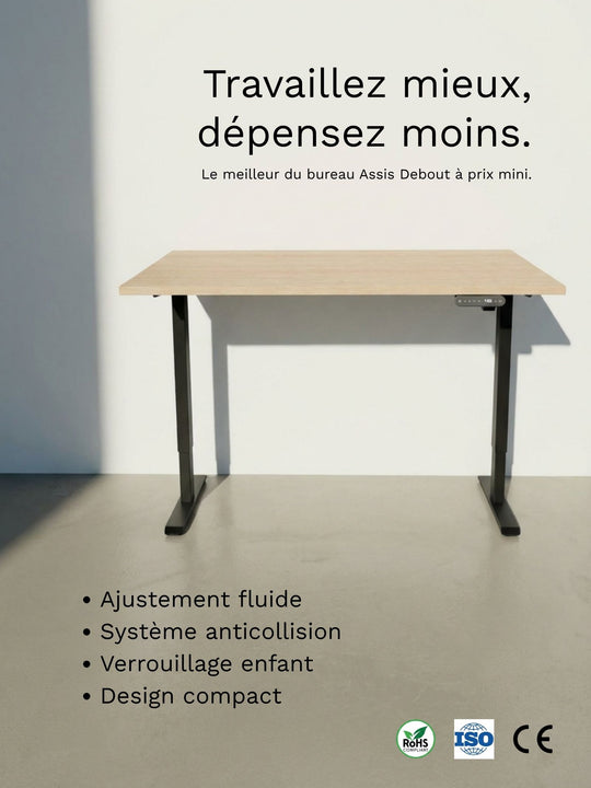 Start 1 - Plateau Small | Bureau Assis Debout Électrique 110x60 ou 120x60