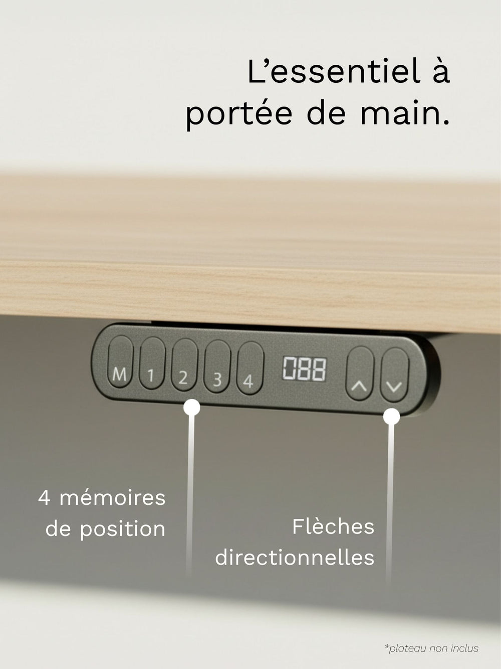 Start 2 - Plateau Small | Bureau Assis Debout Électrique 110x60 ou 120x60