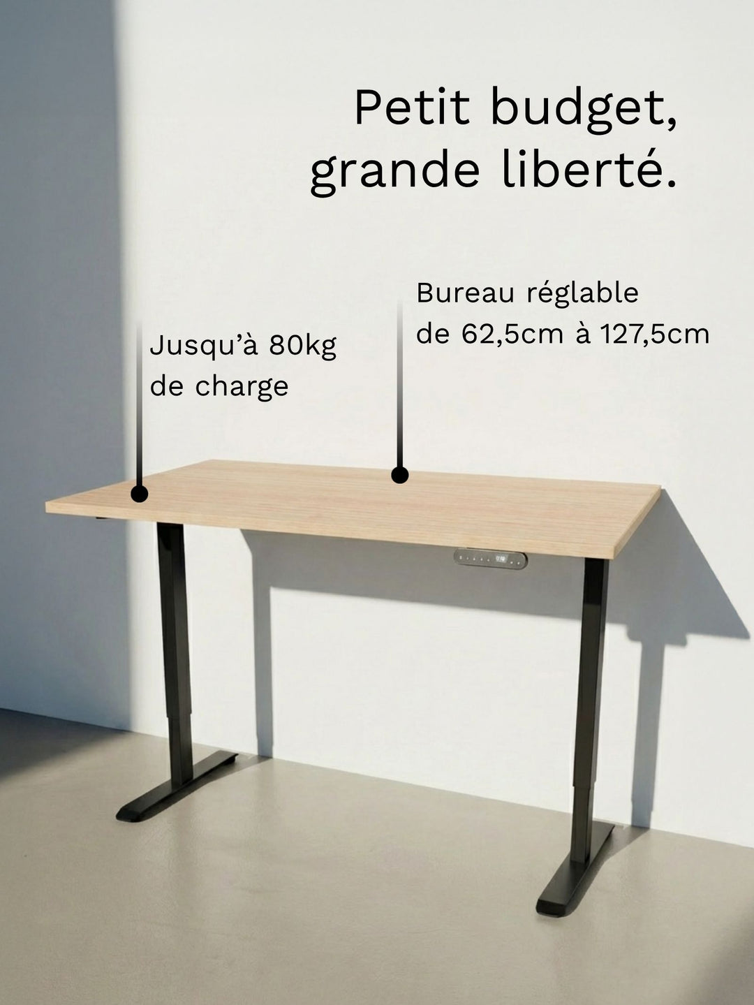 Start 2 - Plateau Small | Bureau Assis Debout Électrique 110x60 ou 120x60