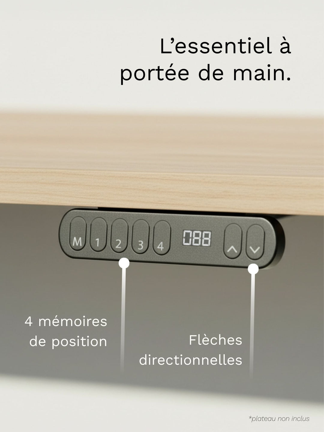 Start 2 | Pieds de Bureau Électrique Réglable en Hauteur - 2 moteurs