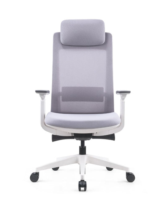 AW_CHAISE ERGONOMIQUE SYNKRO_BLANC_AVEC APPUI-TETE_VUE FACE