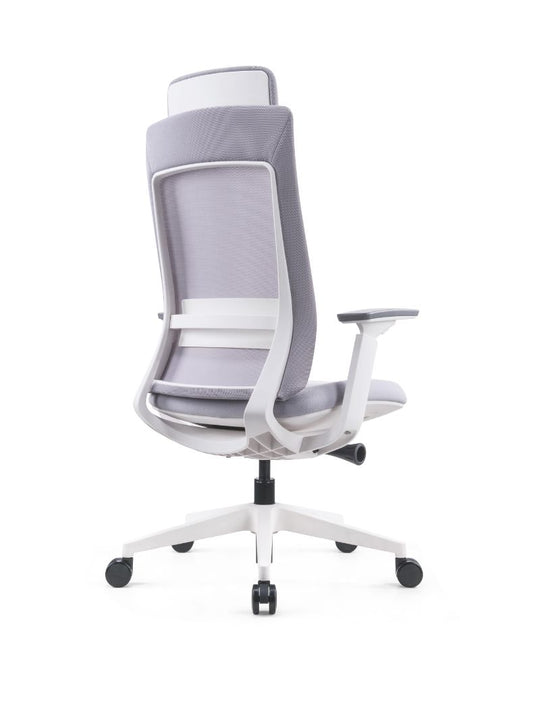 AW_CHAISE ERGONOMIQUE SYNKRO_BLANC_AVEC APPUI-TETE_VUE 3/4 ARRIERE
