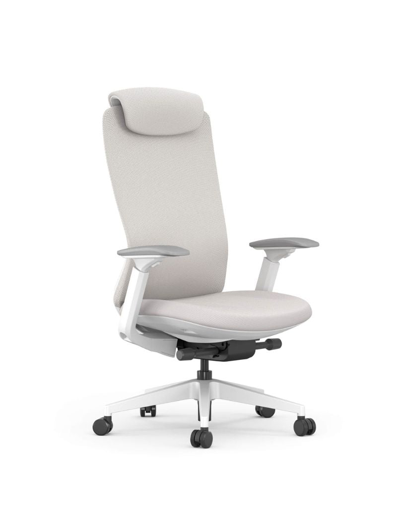 AW_CHAISE ERGONOMIQUE DE DIRECTION VECTURA_BLANC_AVEC APPUI-TETE_VUE 3/4 AVANT GAUCHE