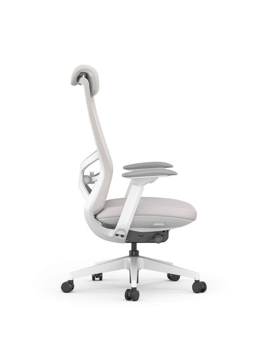 AW_CHAISE ERGONOMIQUE DE DIRECTION VECTURA_BLANC_AVEC APPUI-TETE_VUE LATERALE