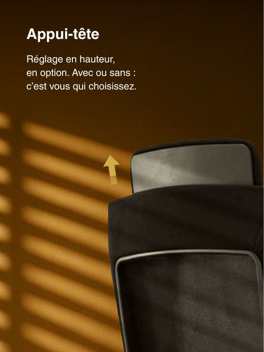Appui-tête 1D réglable chaise de bureau ergonomique SYNKRO AUM WORLD