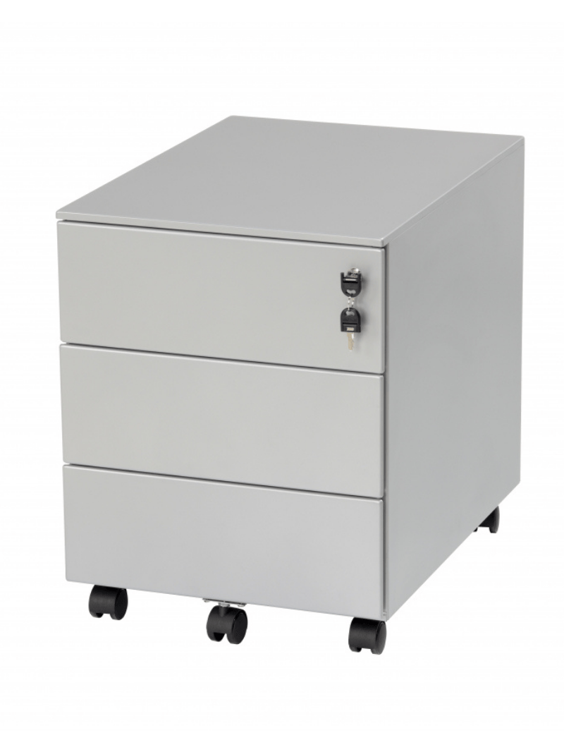AUM WORLD_Caisson_de_Bureau_3_Tiroirs_Metallique_GRIS