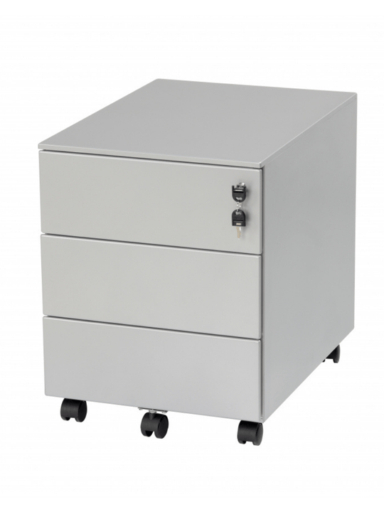 AUM WORLD_Caisson_de_Bureau_3_Tiroirs_Metallique_GRIS