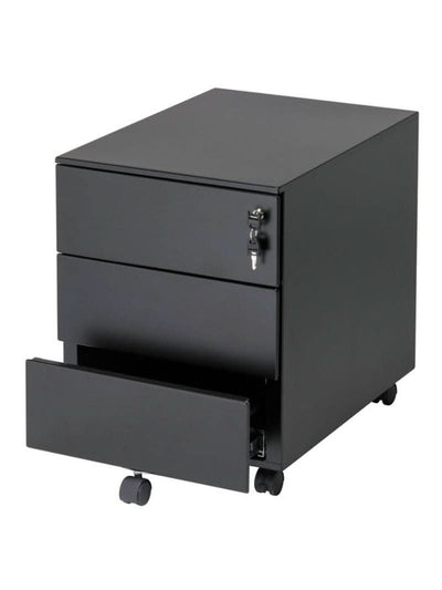 AUM WORLD_Caisson_de_Bureau_3_Tiroirs_Metallique_NOIR