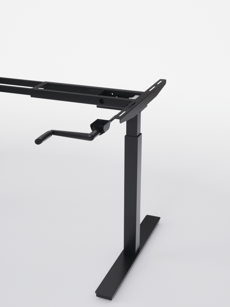AUM WORLD_Pieds de bureau réglable en hauteur manuel Assis Debout_HANDY GO_NOIR_DETAIL_Copyrights_AUM WORLD®_2023
