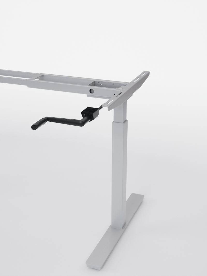 AUM WORLD_Pieds de bureau réglable en hauteur manuel Assis Debout_HANDY GO_GRIS_DETAIL_Copyrights_AUM WORLD®_2023