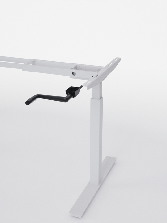 AUM WORLD_Pieds de bureau réglable en hauteur manuel Assis Debout_HANDY GO_BLANC_DETAIL_Copyrights_AUM WORLD®_2023