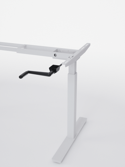 AUM WORLD_Pieds de bureau réglable en hauteur manuel Assis Debout_HANDY GO_BLANC_DETAIL_Copyrights_AUM WORLD®_2023