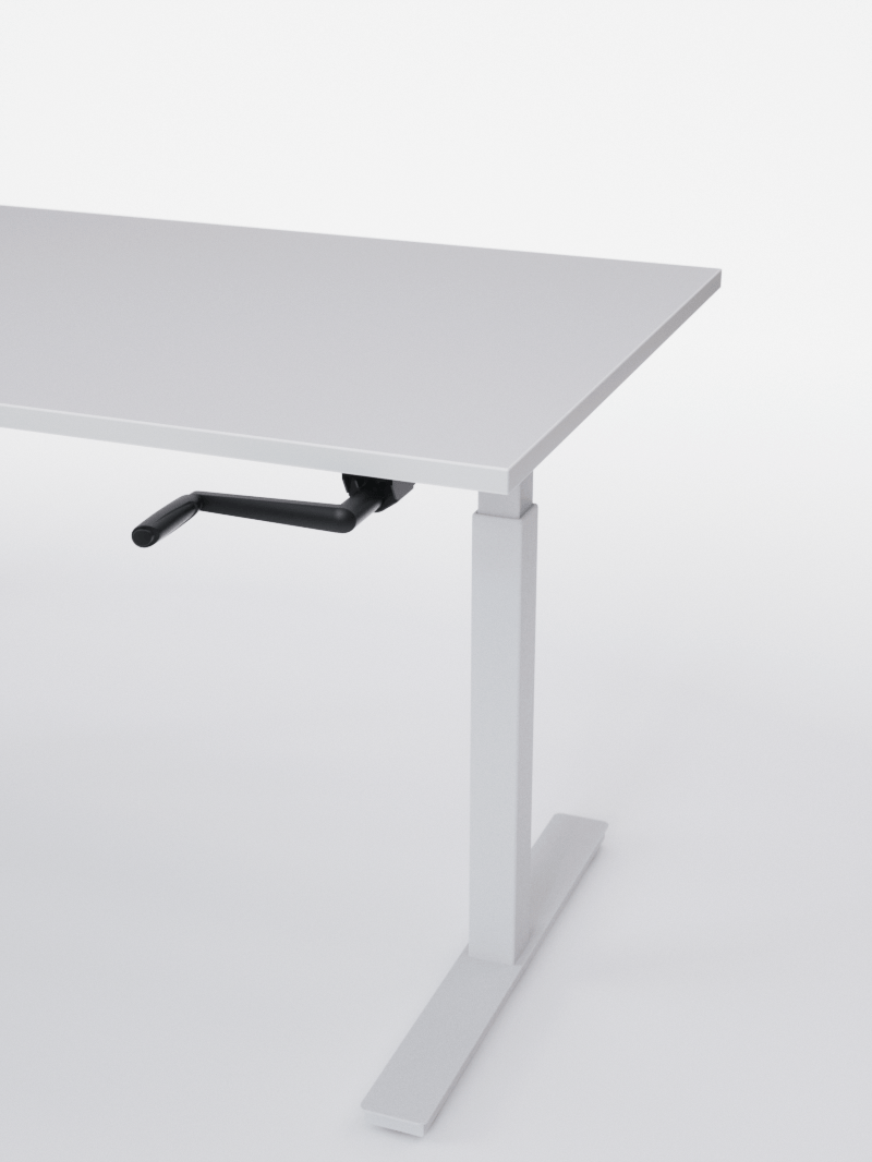AUM WORLD_Bureau Assis Debout MANUE_Handy Go_Pieds Blanc_Plateau Blanc Premium_Copyrights_AUM WORLD®_2023
