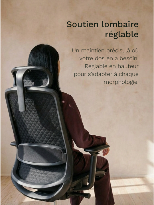 Chaise de Bureau Ergonomique | Modulo 2_Soutien lombaire réglable
