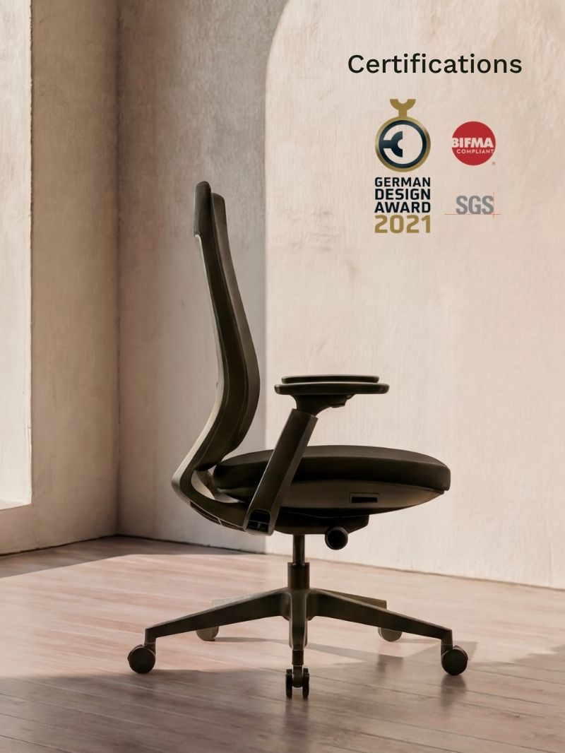 Chaise de Bureau Ergonomique | Synkro_Certifications_German Design Award 2021_Bifma_SGS