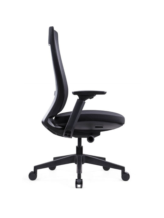 Chaise de bureau ergonomique SYNKRO AUM WORLD profil noir