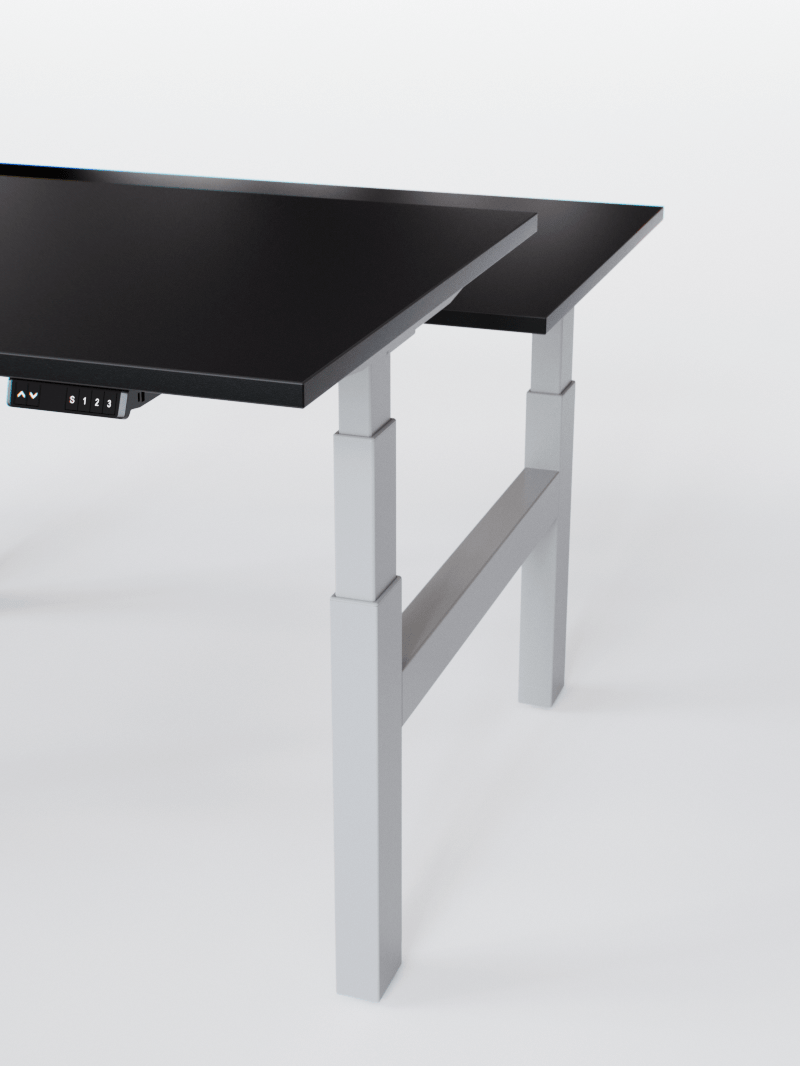 Pieds de Bench Réglable Électrique 2 Postes de Travail - Ports USB A & C | DUO GO