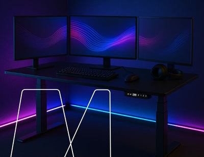 Espace de bureau gaming AUM WORLD  - bureau assis debout de gaming