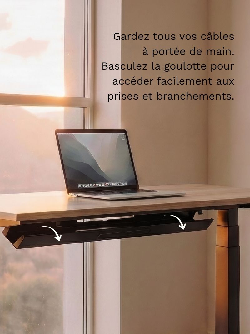 Goulotte Passe-Câbles Horizontale Basculante | 100 cm