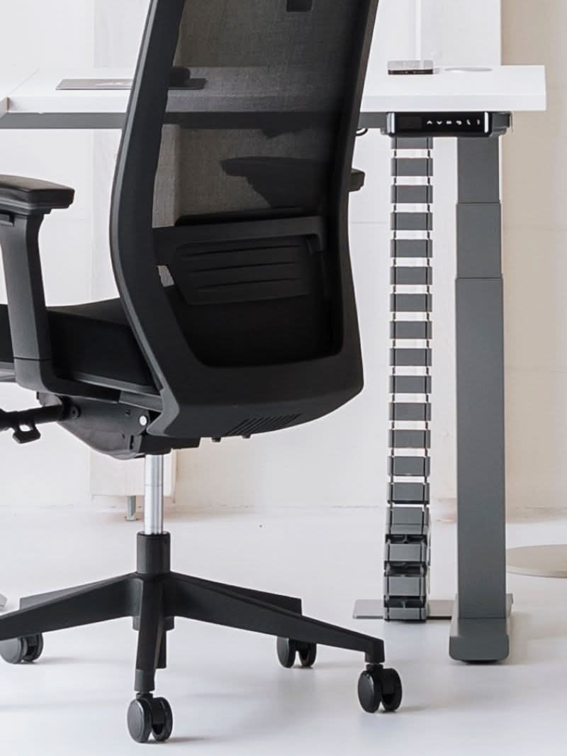 Goulotte_Passe-Câbles_Verticale_130 cm_Blanc_Gris_Noir_ZOOM_Bureau individuel