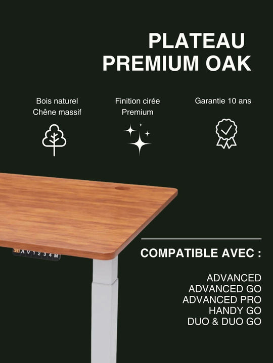 Caractéristiques du Plateau en chêne massif PREMIUM OAK AUM WORLD
