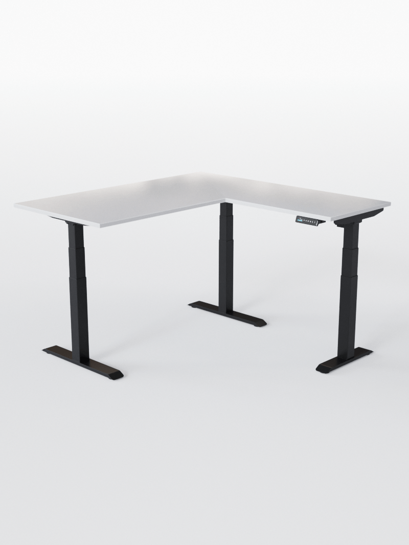 Bureau d'Angle Réglable en Hauteur Électrique | TRIPOD PRO - Plateau ESSENTIAL