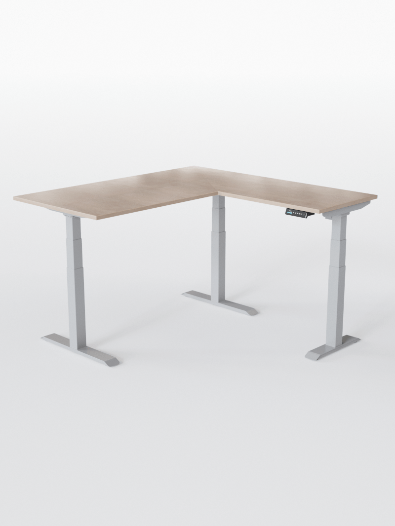 Bureau d'Angle Réglable en Hauteur Électrique | TRIPOD PRO - Plateau ESSENTIAL
