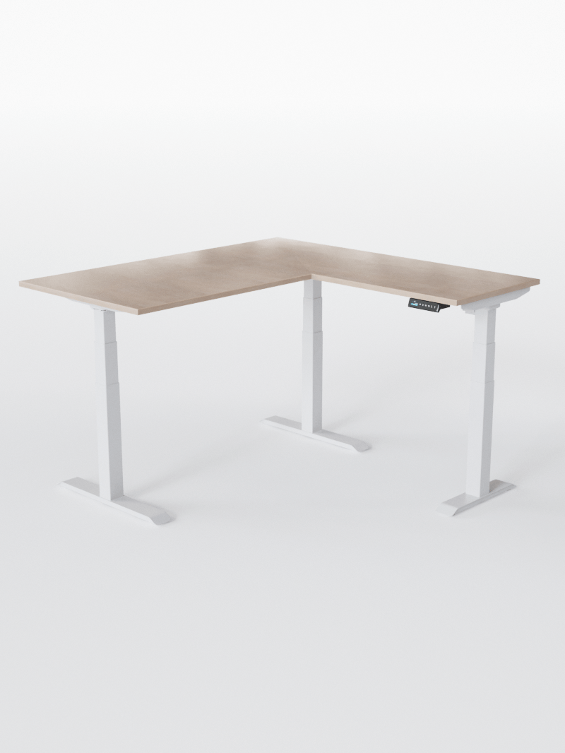 Bureau d'Angle Réglable en Hauteur Électrique | TRIPOD PRO - Plateau ESSENTIAL