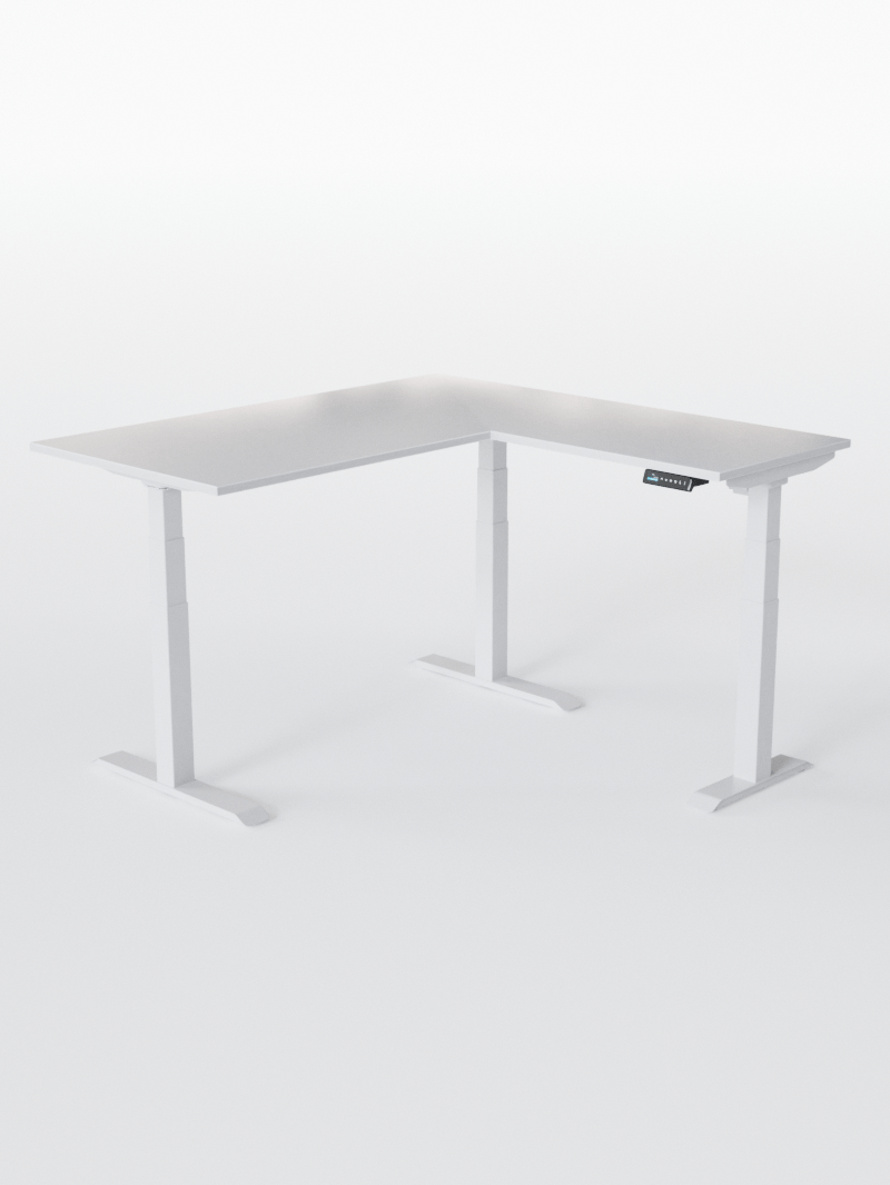 Bureau d'Angle Réglable en Hauteur Électrique | TRIPOD PRO - Plateau ESSENTIAL