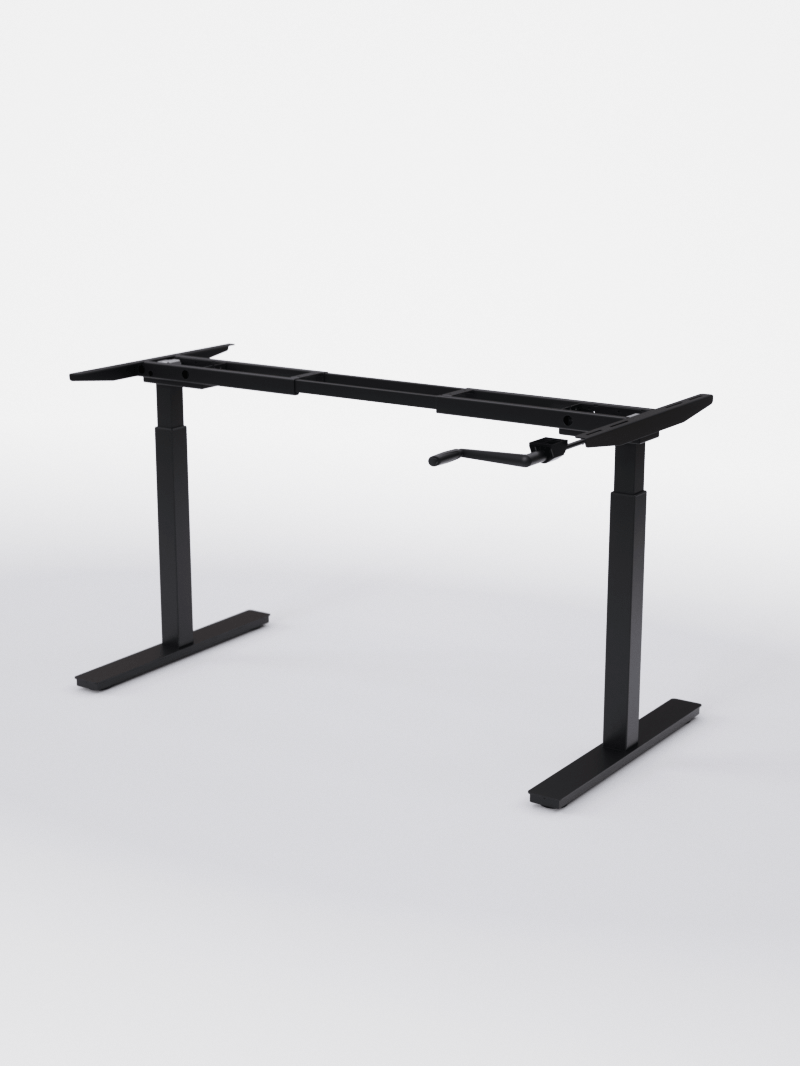 AUM WORLD_Pieds de bureau réglable en hauteur manuel Assis Debout_HANDY GO_NOIR_Copyrights_AUM WORLD®_2023