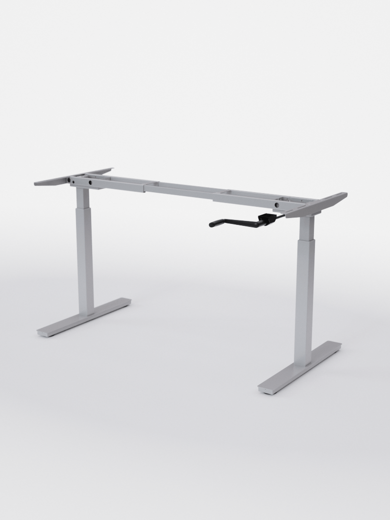 AUM WORLD_Pieds de bureau réglable en hauteur manuel Assis Debout_HANDY GO_GRIS_Copyrights_AUM WORLD®_2023