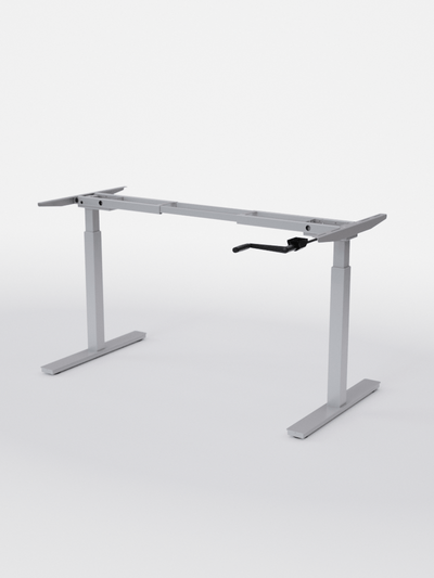 AUM WORLD_Pieds de bureau réglable en hauteur manuel Assis Debout_HANDY GO_GRIS_Copyrights_AUM WORLD®_2023