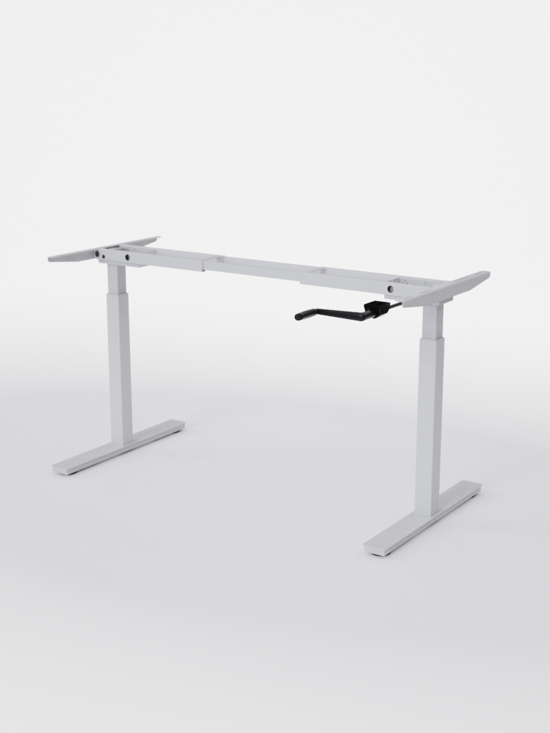 AUM WORLD_Pieds de bureau réglable en hauteur manuel Assis Debout_HANDY GO_BLANC_Copyrights_AUM WORLD®_2023