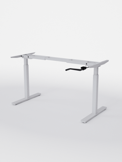 AUM WORLD_Pieds de bureau réglable en hauteur manuel Assis Debout_HANDY GO_BLANC_Copyrights_AUM WORLD®_2023