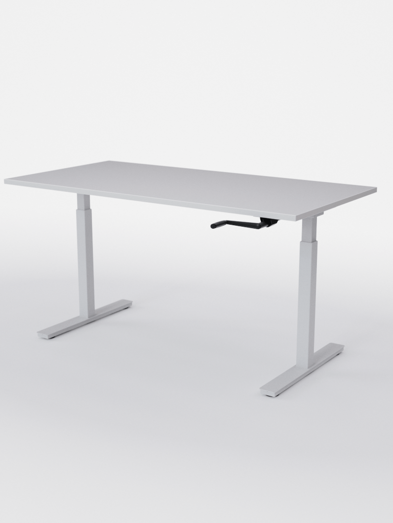 AUM WORLD_Bureau Assis Debout MANUE_Handy Go_Pieds Blanc_Plateau Blanc Premium_Copyrights_AUM WORLD®_2023