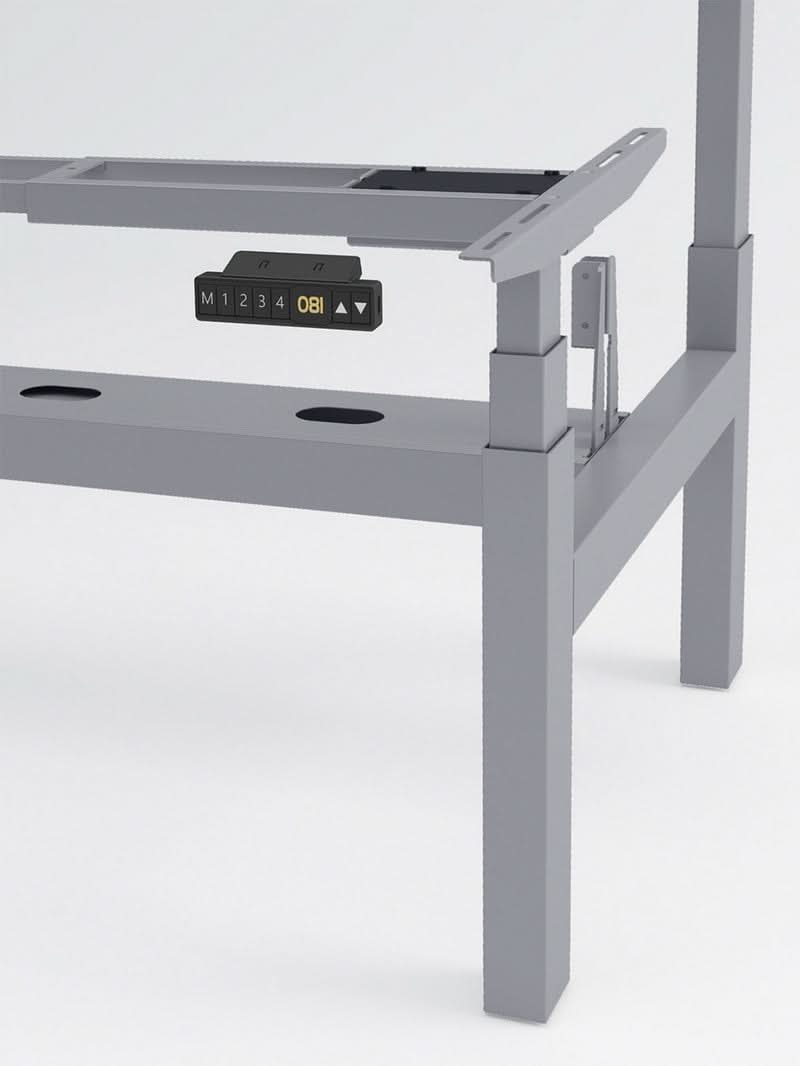 Pieds de Bench Open Space Réglable Électrique 2 personnes - DUO - GRIS - ZOOM