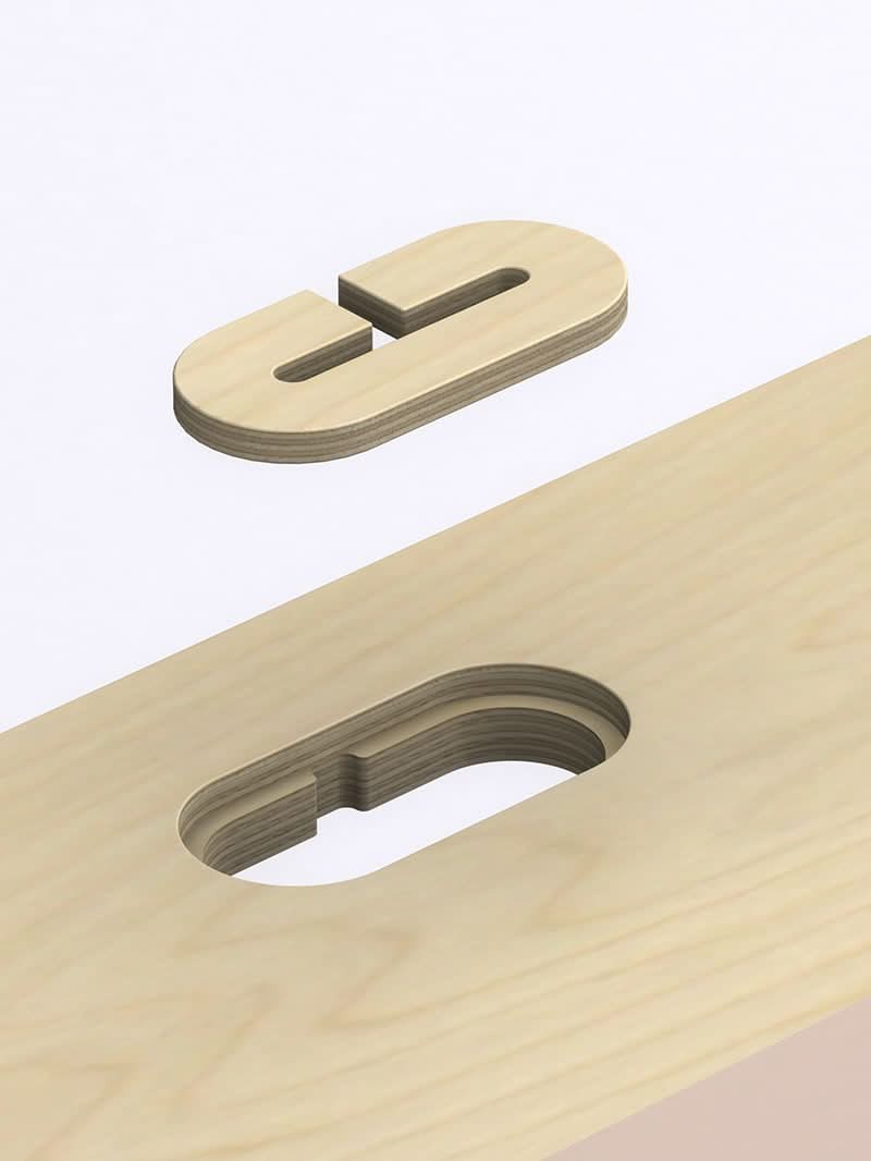 Plateau signature design made in France AUM WORLD passe câbles bureaux ergonomique