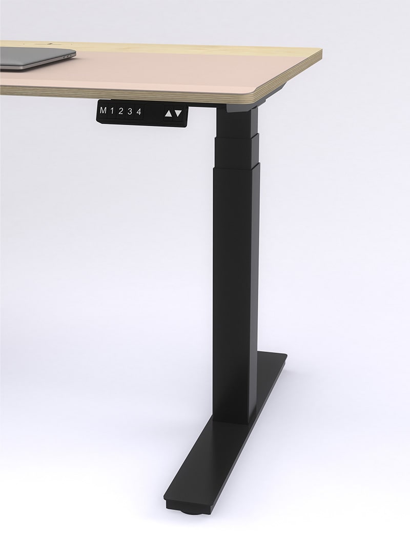 Bureau assis-debout électrique avec 2 plateaux de 120 x 70 cm