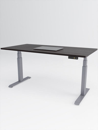 bureau_advanced_lite_gris_plateau_bois_fonce