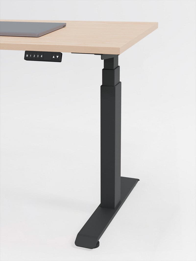 Makika Bureau Assis Debout Électrique 120 x 60 cm - Noir