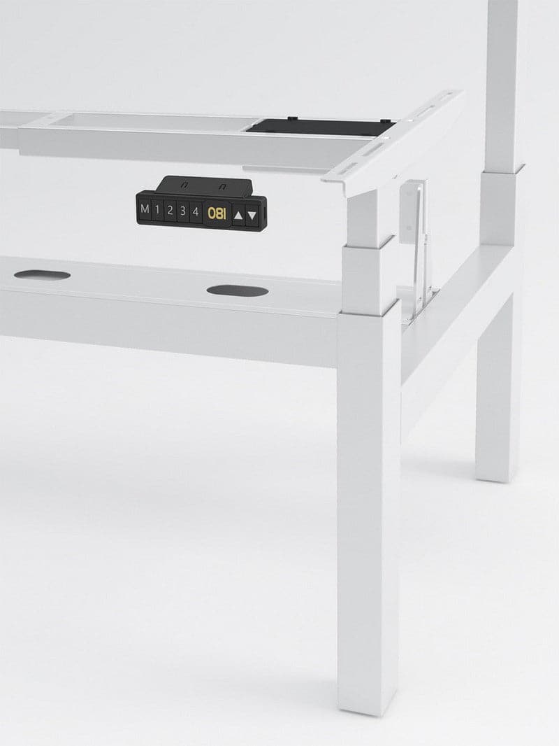 Pieds de Bench Open Space Réglable Électrique 2 personnes - DUO - Blanc _ZOOM