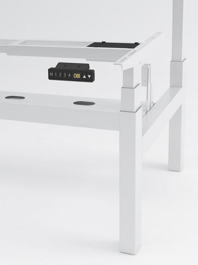 Pieds de Bench Open Space Réglable Électrique 2 personnes - DUO - Blanc _ZOOM