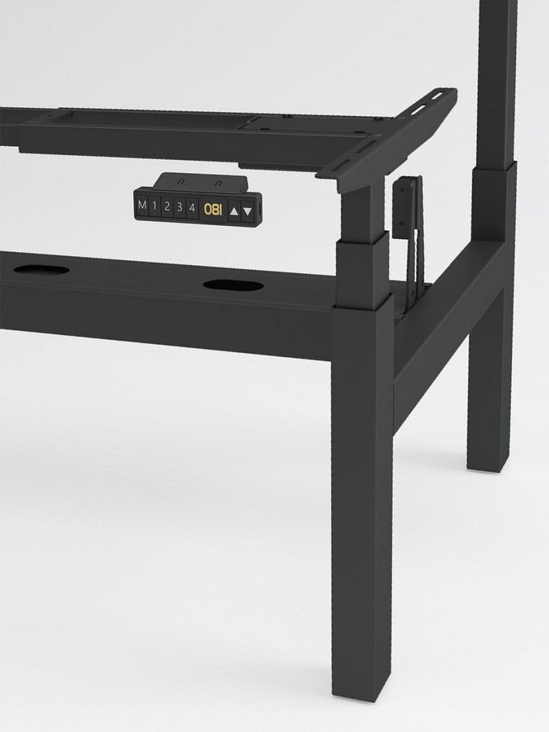 Pieds de Bench Open Space Réglable Électrique 2 personnes - DUO - Noir - ZOOM